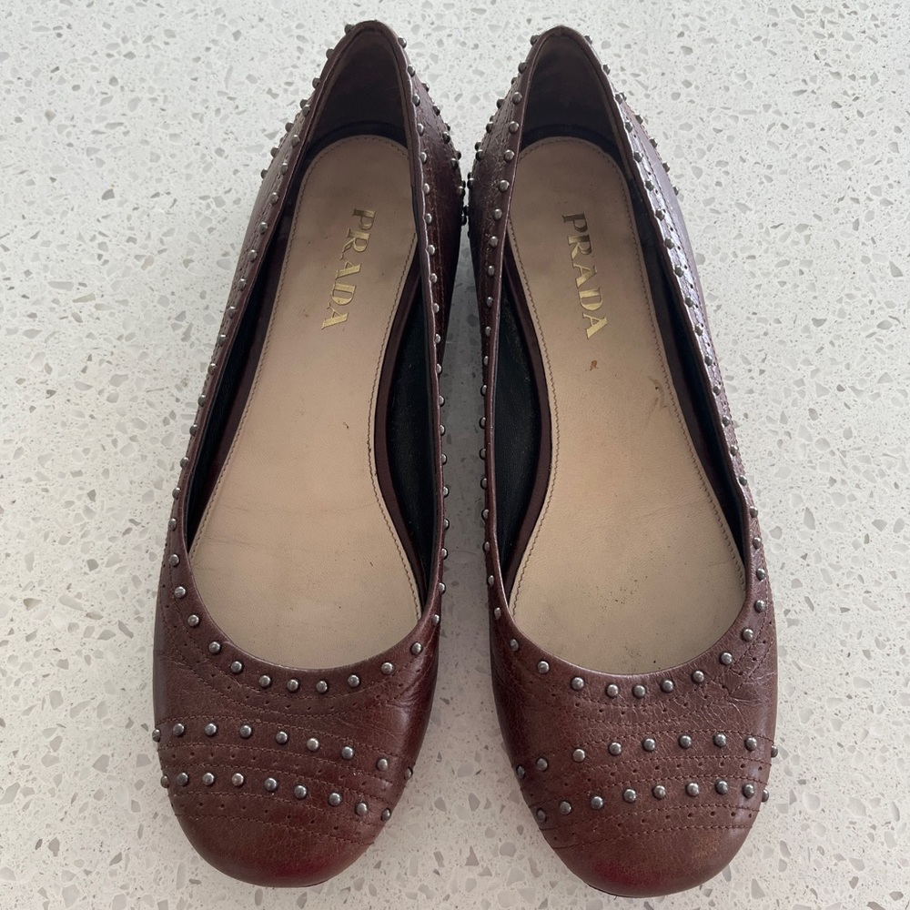PRADA Brown Ballet Flats size 36